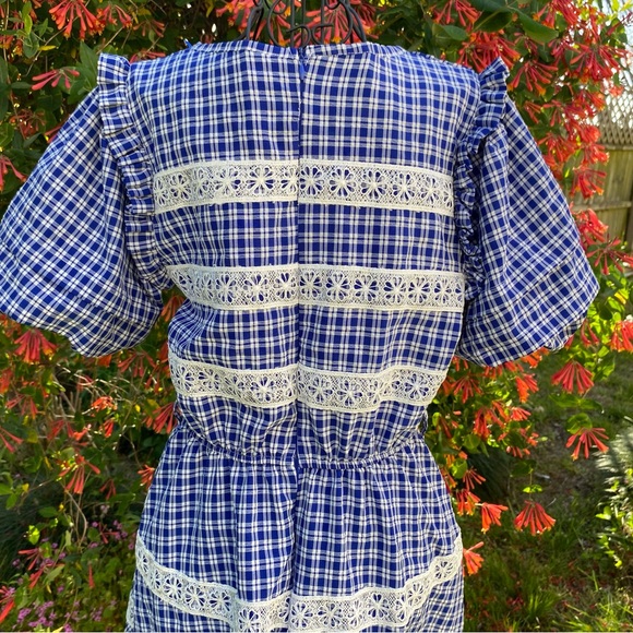 Cottagecore Plaid Prairie Country Vintage Dress - Picture 10 of 16